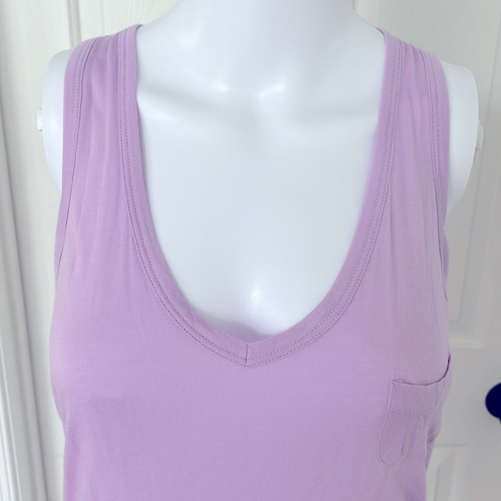 J Crew Lilac Racerback V-Neck Pocket Lightweight Dress or Cover-Up. Small - Picture 2 of 8